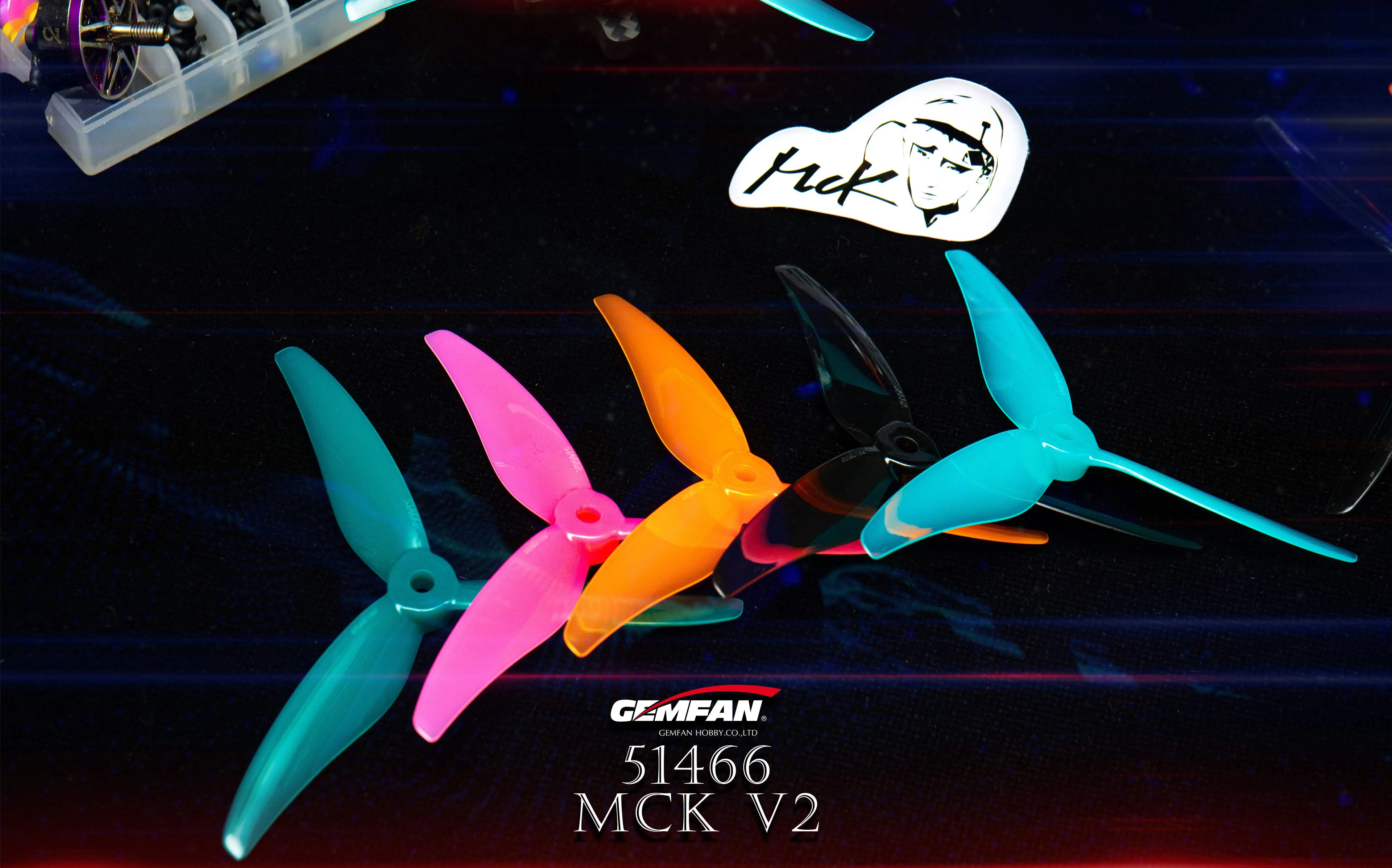 Hélices Gemfan Hurricane 51466 V2 MCK – 5 pouces 3 pales (4 pièces / 2 paires CW+CCW)